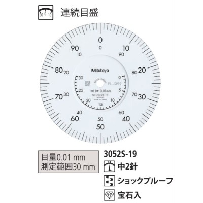 ミツトヨ 大形ダイヤルゲージ 3052S-19
